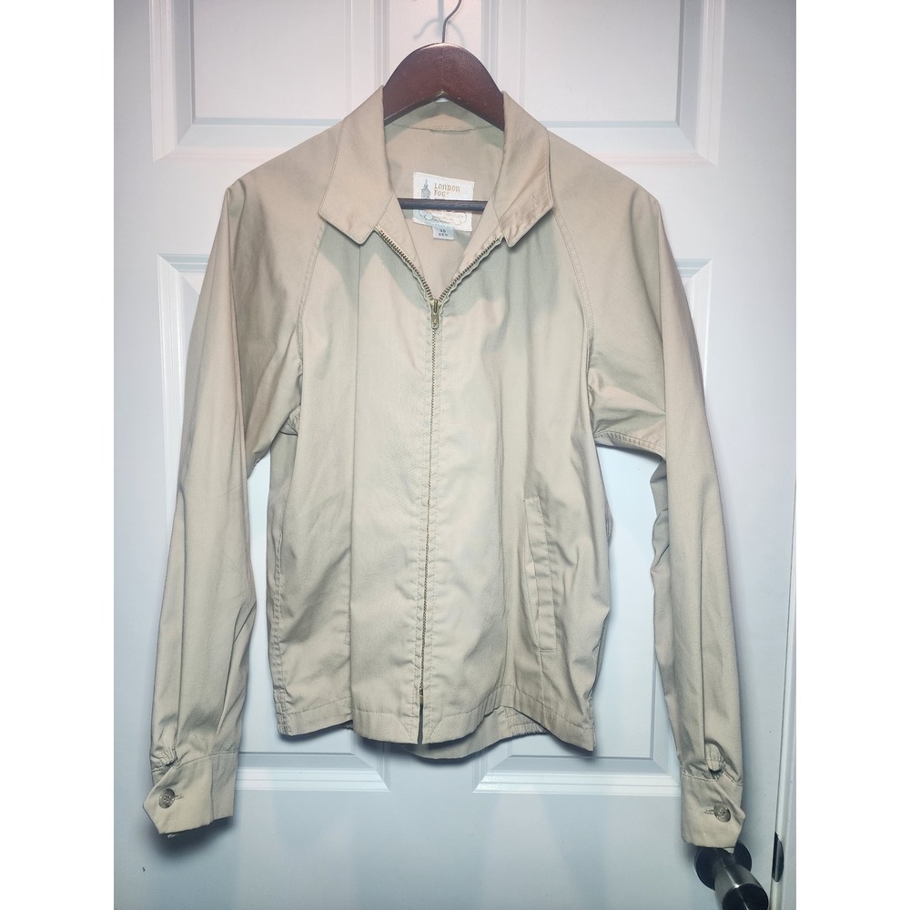 Vintage 70s London Fog Harrington Jacket Tan Calibre Cloth Made in USA 38 Reg